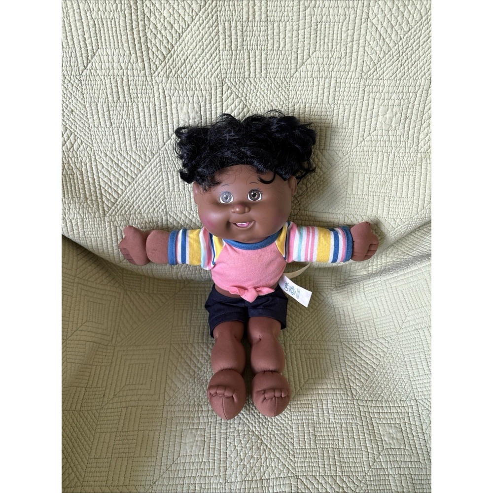 Cabbage Patch Kids Doll 2015 OAA VICT-56K Black Curly Hair Brown Eyes 15"